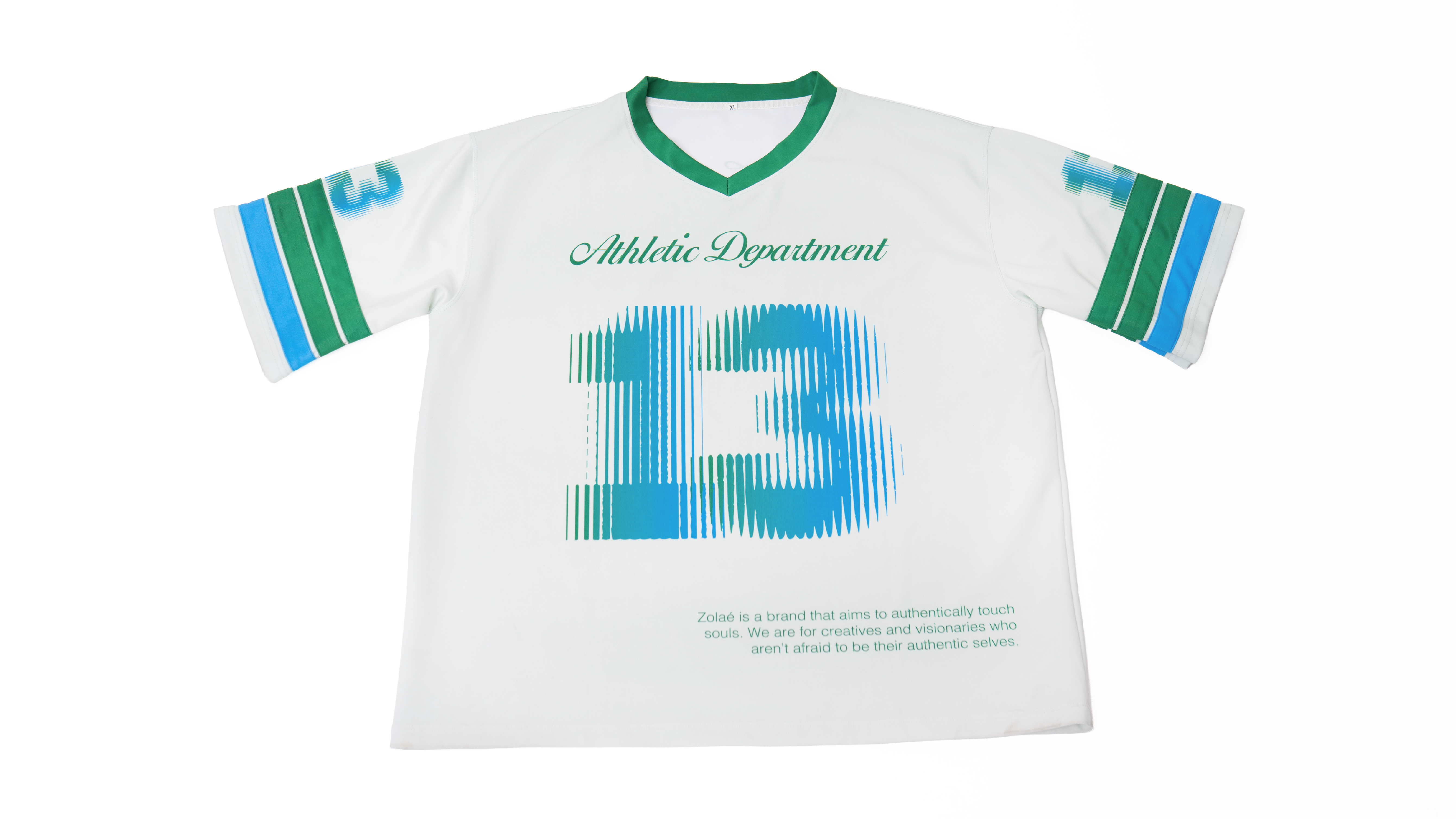 Off White Green/Blue Jersey