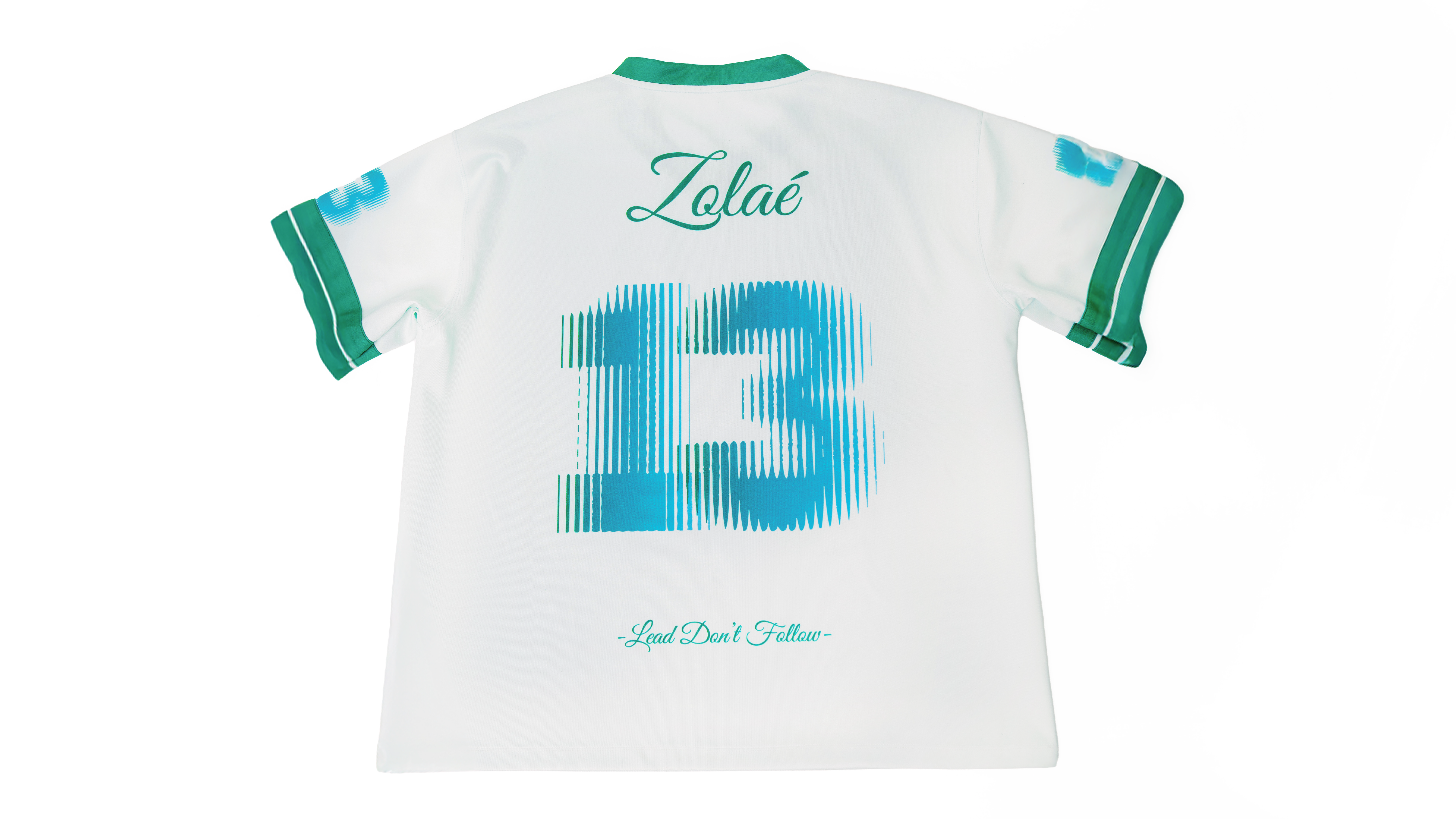 Off White Green/Blue Jersey